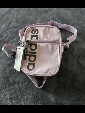 adidas Light Pink Crossbody Bag with Black Logo